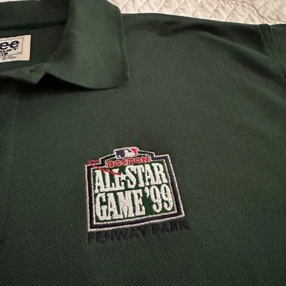 NWT Vintage MLB All Star Game Boston '99 Green Polo Shirt XL Lee Sport - Picture 3 of 10